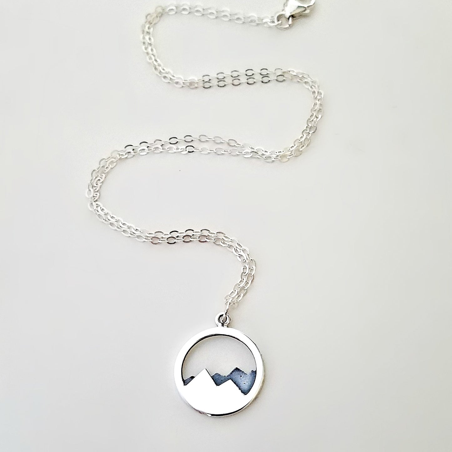 Sterling Silver Oxidized Mountain Charm -- EF0053