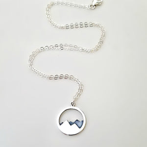 Sterling Silver Oxidized Mountain Charm -- EF0053
