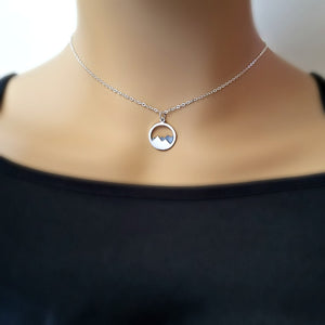 Sterling Silver Oxidized Mountain Charm -- EF0053
