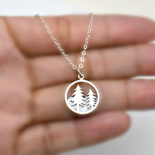 Load image into Gallery viewer, Sterling Silver Pine Tree and Mountain Charm -- EF0059
