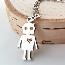 Load image into Gallery viewer, Sterling Silver Robot Charm -- EF0060
