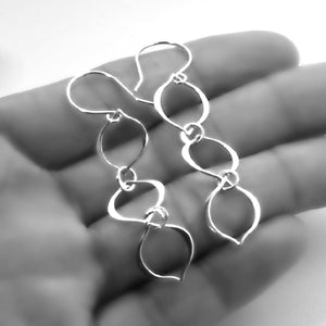Sterling Silver 3 Link Dangle Earrings -- EF0073