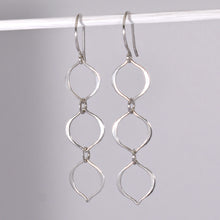 Load image into Gallery viewer, Sterling Silver 3 Link Dangle Earrings -- EF0073
