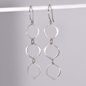 Sterling Silver 3 Link Dangle Earrings -- EF0073