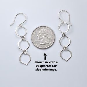Sterling Silver 3 Link Dangle Earrings -- EF0073