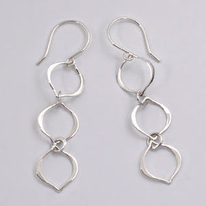 Sterling Silver 3 Link Dangle Earrings -- EF0073