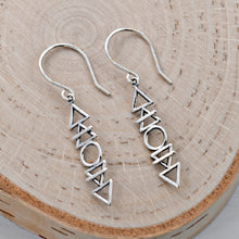Load image into Gallery viewer, Sterling Silver Stacked Elements Dangle Earrings -- EF0078
