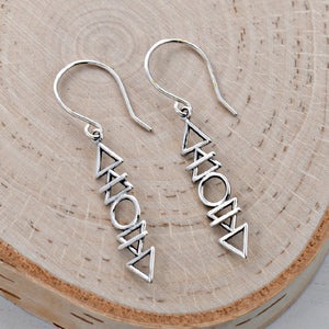Sterling Silver Stacked Elements Dangle Earrings -- EF0078