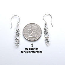 Load image into Gallery viewer, Sterling Silver Stacked Elements Dangle Earrings -- EF0078
