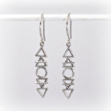 Load image into Gallery viewer, Sterling Silver Stacked Elements Dangle Earrings -- EF0078
