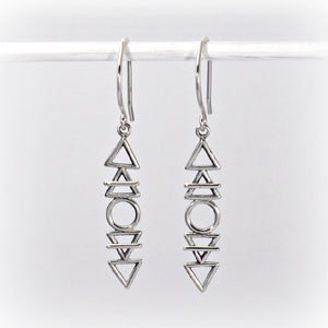Sterling Silver Stacked Elements Dangle Earrings -- EF0078