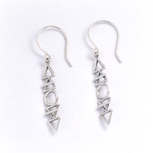 Load image into Gallery viewer, Sterling Silver Stacked Elements Dangle Earrings -- EF0078
