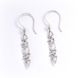 Sterling Silver Stacked Elements Dangle Earrings -- EF0078