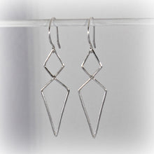 Load image into Gallery viewer, Sterling Silver Double Diamond Link Earrings -- EF0079
