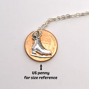Sterling Silver Ice Skate Charm -- EF0083