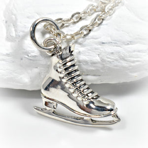 Sterling Silver Ice Skate Charm -- EF0083