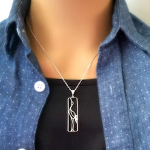 Load image into Gallery viewer, Sterling Silver Crane Pendant/Necklace -- N122

