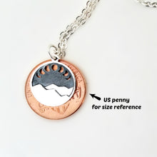 Load image into Gallery viewer, Sterling Silver Mountain with Moon Phases Charm -- EF0095
