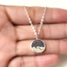 Load image into Gallery viewer, Sterling Silver Mountain with Moon Phases Charm -- EF0095
