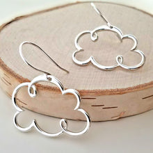 Load image into Gallery viewer, Sterling Silver Cloud Earrings -- E163
