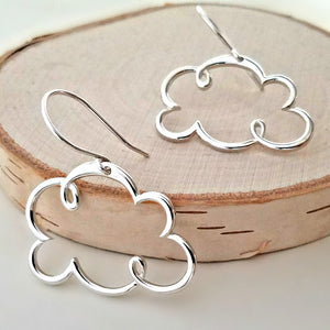 Sterling Silver Cloud Earrings -- E163