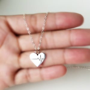 Sterling Silver Heart/Heartbeat Charm -- EF0101