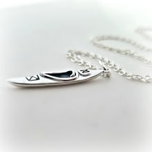 Load image into Gallery viewer, Sterling Silver Kayak Charm/Necklace -- N148
