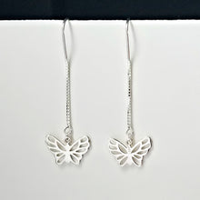 Load image into Gallery viewer, Sterling Silver Butterfly Ear Threaders -- E218
