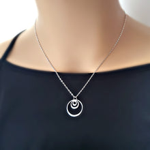 Load image into Gallery viewer, Sterling Silver Triple Circle Necklace -- EF0120
