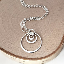 Load image into Gallery viewer, Sterling Silver Triple Circle Necklace -- EF0120

