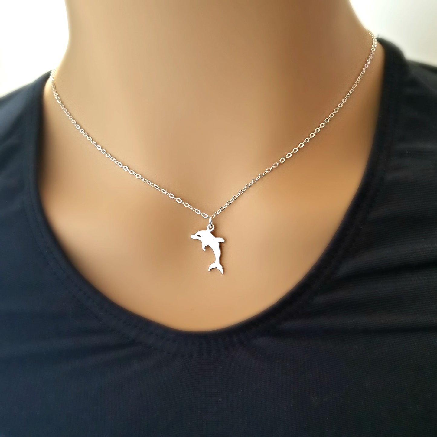 Sterling Silver Dolphin Charm -- EF0123