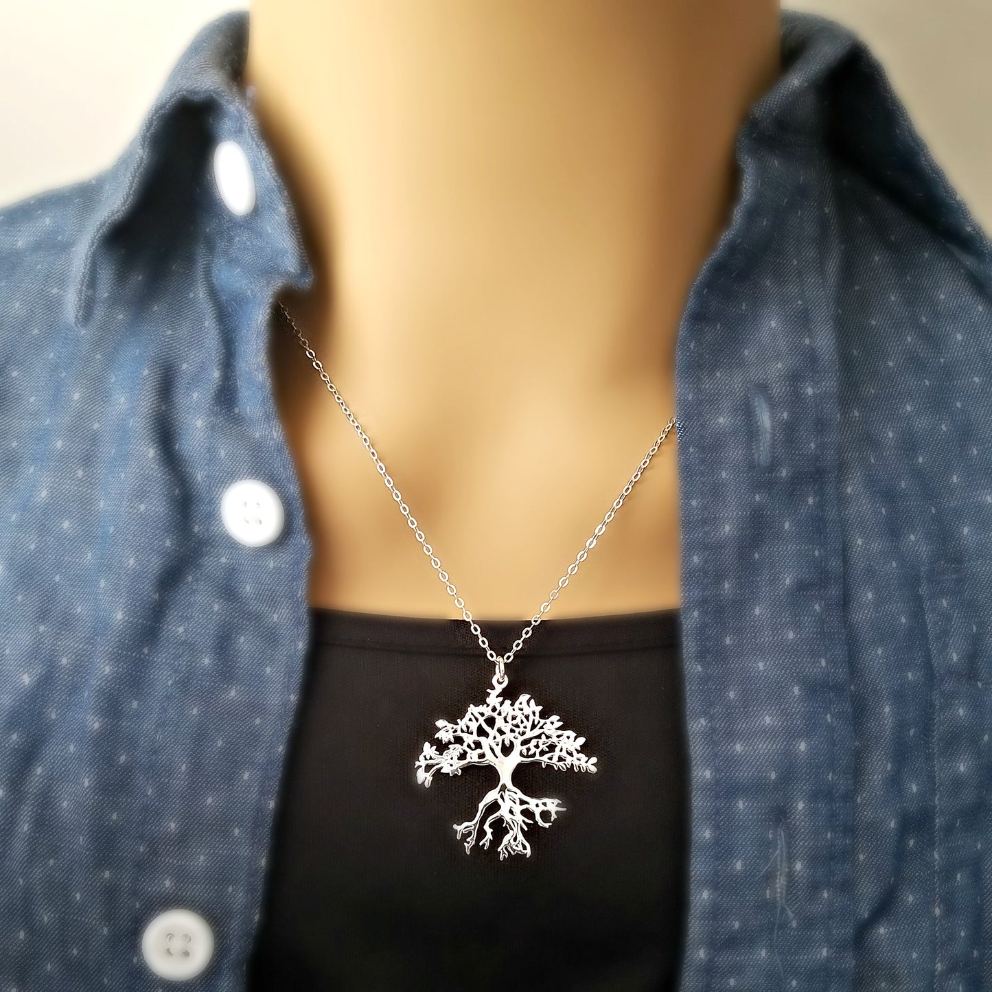 Sterling Silver Tree of Life Pendant -- EF0135