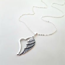 Load image into Gallery viewer, Sterling Silver Heart with Angel Wing Pendant -- EF0137
