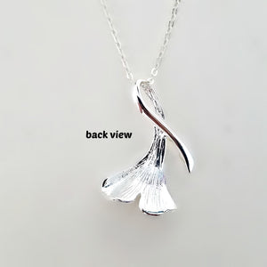Sterling Silver Ginkgo Leaf Pendant -- EF0141