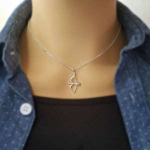 Sterling Silver Bow and Arrow Charm -- EF0153