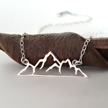 Load image into Gallery viewer, Sterling Silver Mountain Necklace -- EF0168
