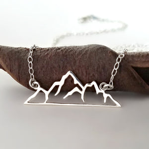 Sterling Silver Mountain Necklace -- EF0168