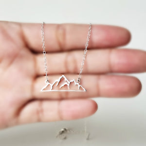 Sterling Silver Mountain Necklace -- EF0168