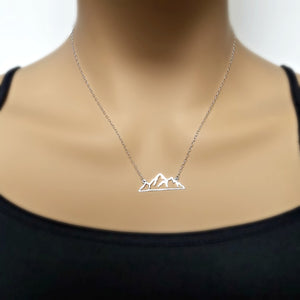 Sterling Silver Mountain Necklace -- EF0168