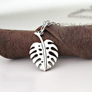 Sterling Silver Monstera Leaf Charm -- EF0169