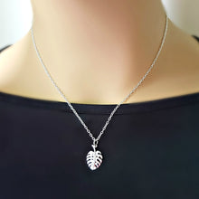 Load image into Gallery viewer, Sterling Silver Small Monstera Leaf Earrings -- EF0170
