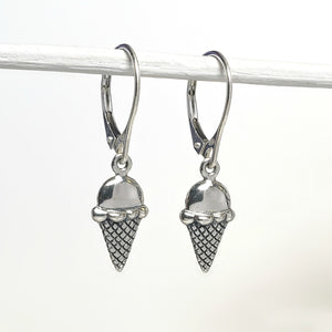 Sterling Silver Ice Cream Dangle Earrings -- E253