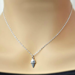 Sterling Silver Ice Cream Cone Charm -- EF0175