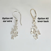 Load image into Gallery viewer, Sterling Silver Butterfly Cluster Earrings -- E258
