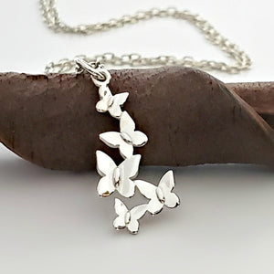 Sterling Silver Butterfly Cluster Charm -- EF0177