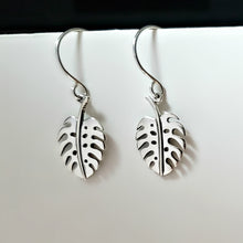 Load image into Gallery viewer, Sterling Silver Small Monstera Leaf Earrings -- EF0170
