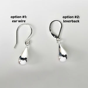 Sterling Silver Elegant Teardrop Dangle Earrings -- E203