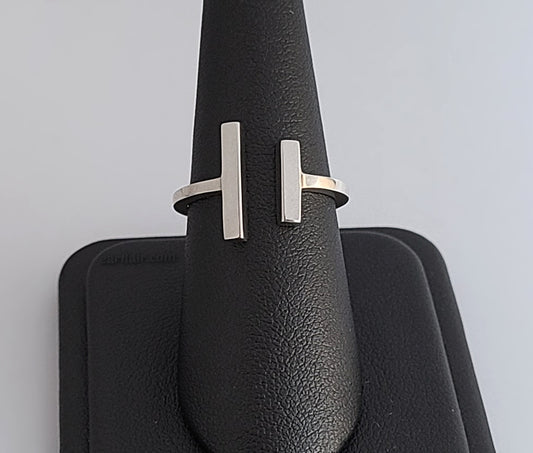 Sterling Silver Adjustable Bar Ring