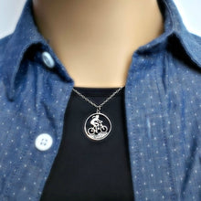 Load image into Gallery viewer, Sterling Silver Mountain Biker Girl Charm -- EF0194
