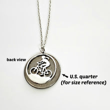 Load image into Gallery viewer, Sterling Silver Mountain Biker Girl Charm -- EF0194
